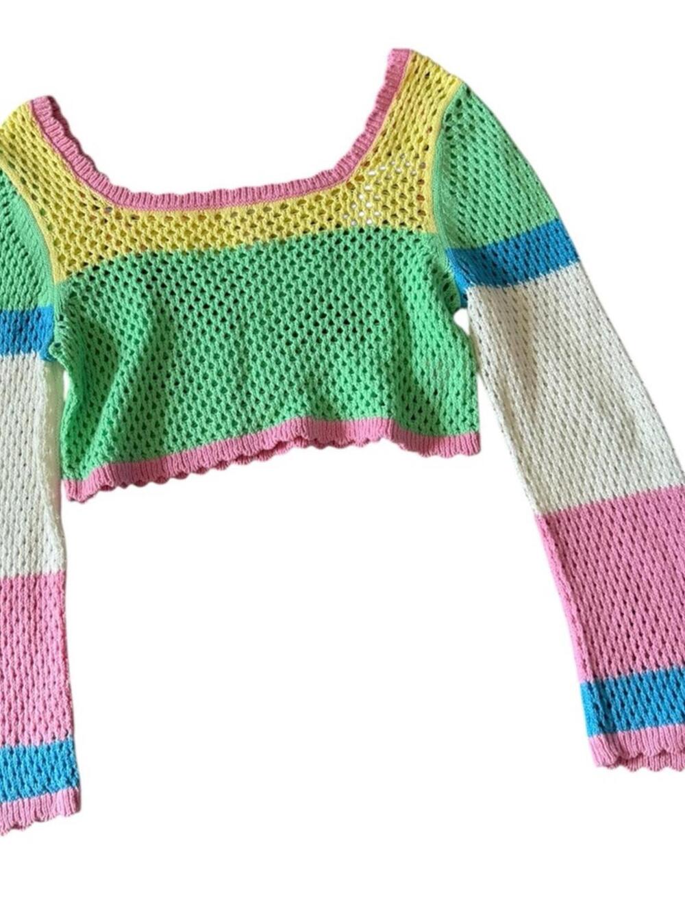 Sincerely Jules Yellow and Green Knit Sweater